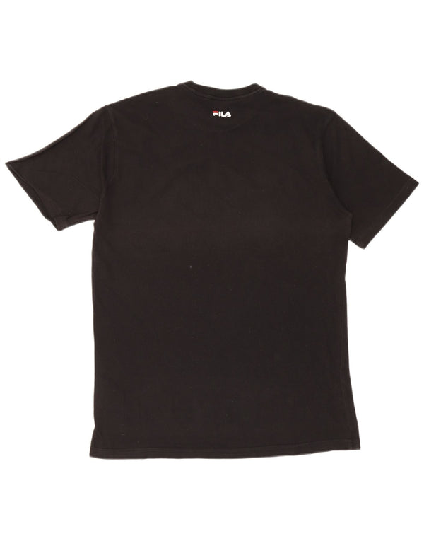 Fila Mens Graphic T-Shirt Top Small Black Cotton