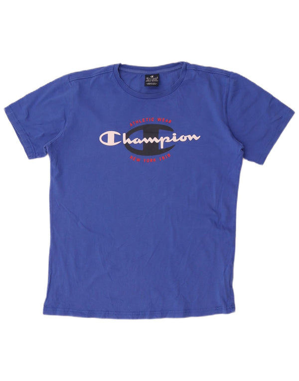 Champion Boys Graphic T-Shirt Top 15-16 Years 2XL Blue Cotton
