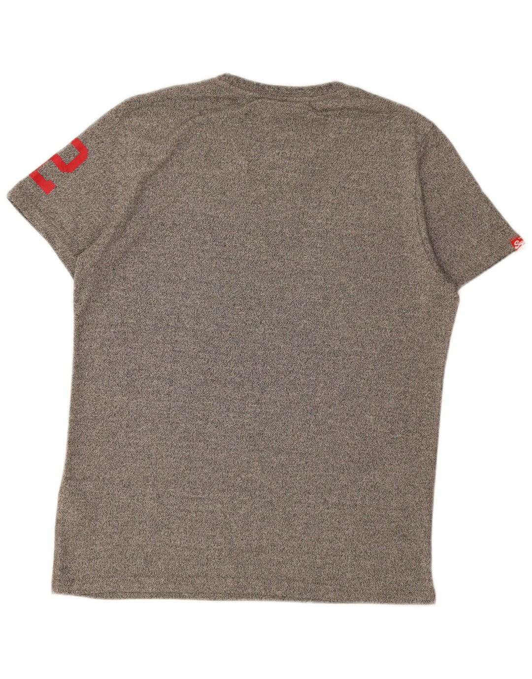 Superdry Mens Graphic T-Shirt Top Large Grey Flecked Cotton