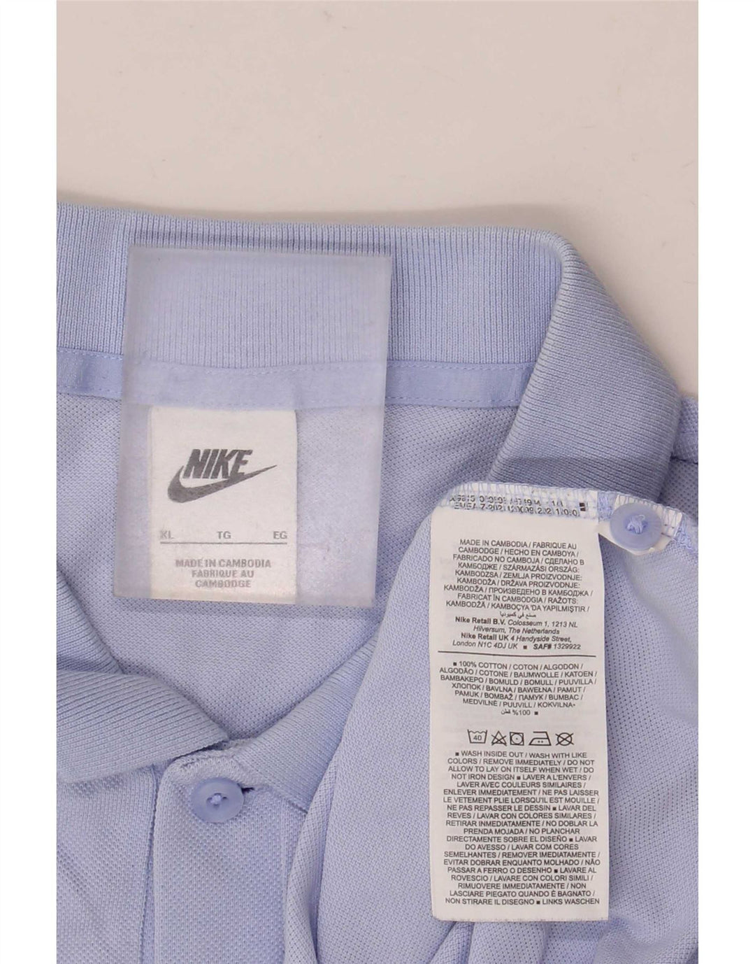 Nike Mens Polo Shirt XL Blue Cotton