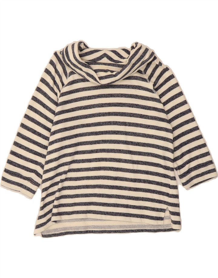 CHAPS Womens Top 3/4 Sleeve UK 16 Large Beige Striped Cotton Vintage Chaps and Second-Hand Chaps from Messina Hembry 