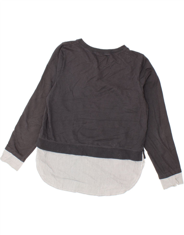 OASIS Womens Sweatshirt Jumper UK 14 Medium Black Colourblock Cotton Vintage Oasis and Second-Hand Oasis from Messina Hembry 