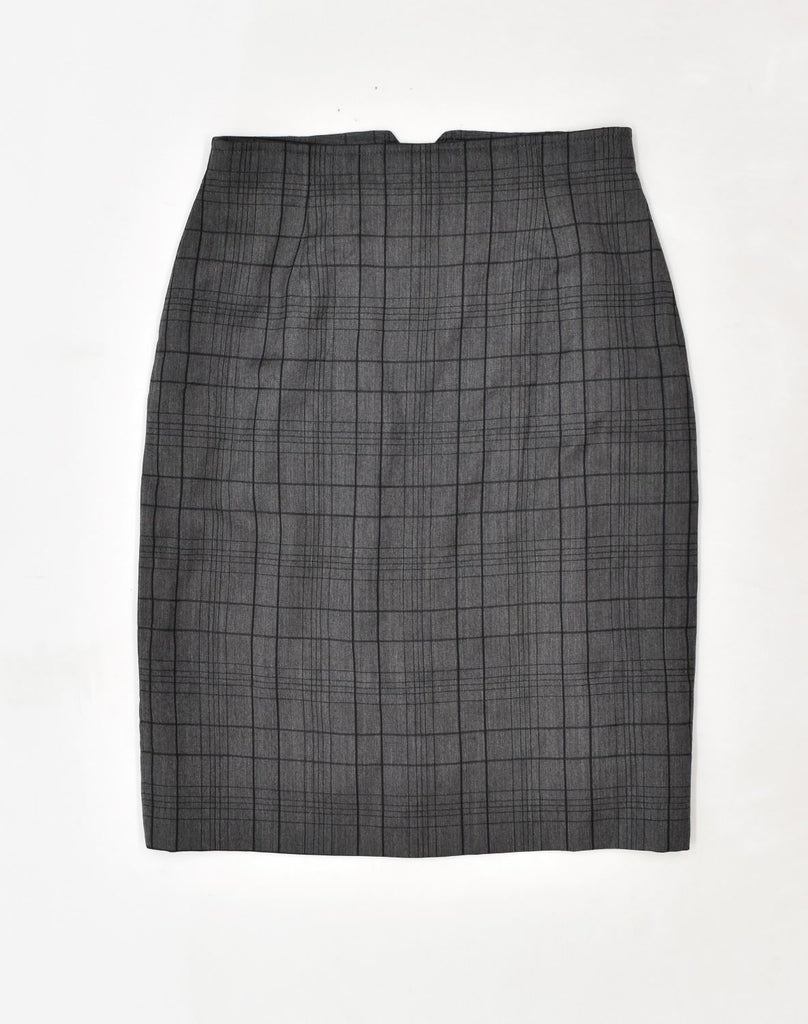 VINTAGE Womens Straight Skirt US 8 Medium W30 Grey Check Wool | Vintage Vintage | Thrift | Second-Hand Vintage | Used Clothing | Messina Hembry 