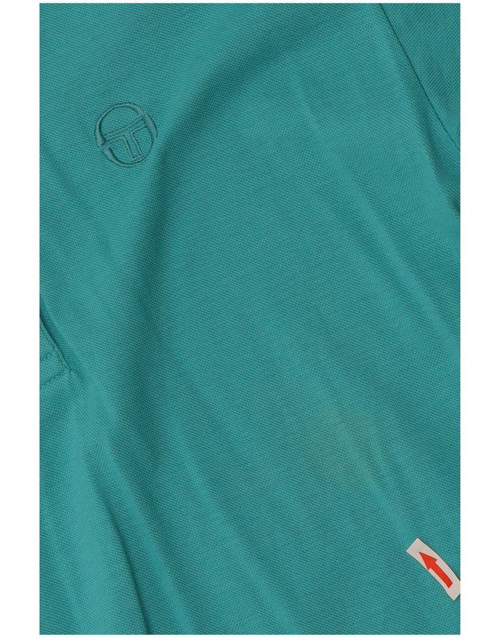 Sergio Tacchini Mens Polo Shirt EU 38 Medium Blue Cotton