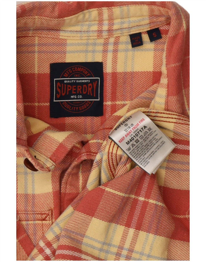 Superdry Mens Flannel Shirt Small Red Check Cotton