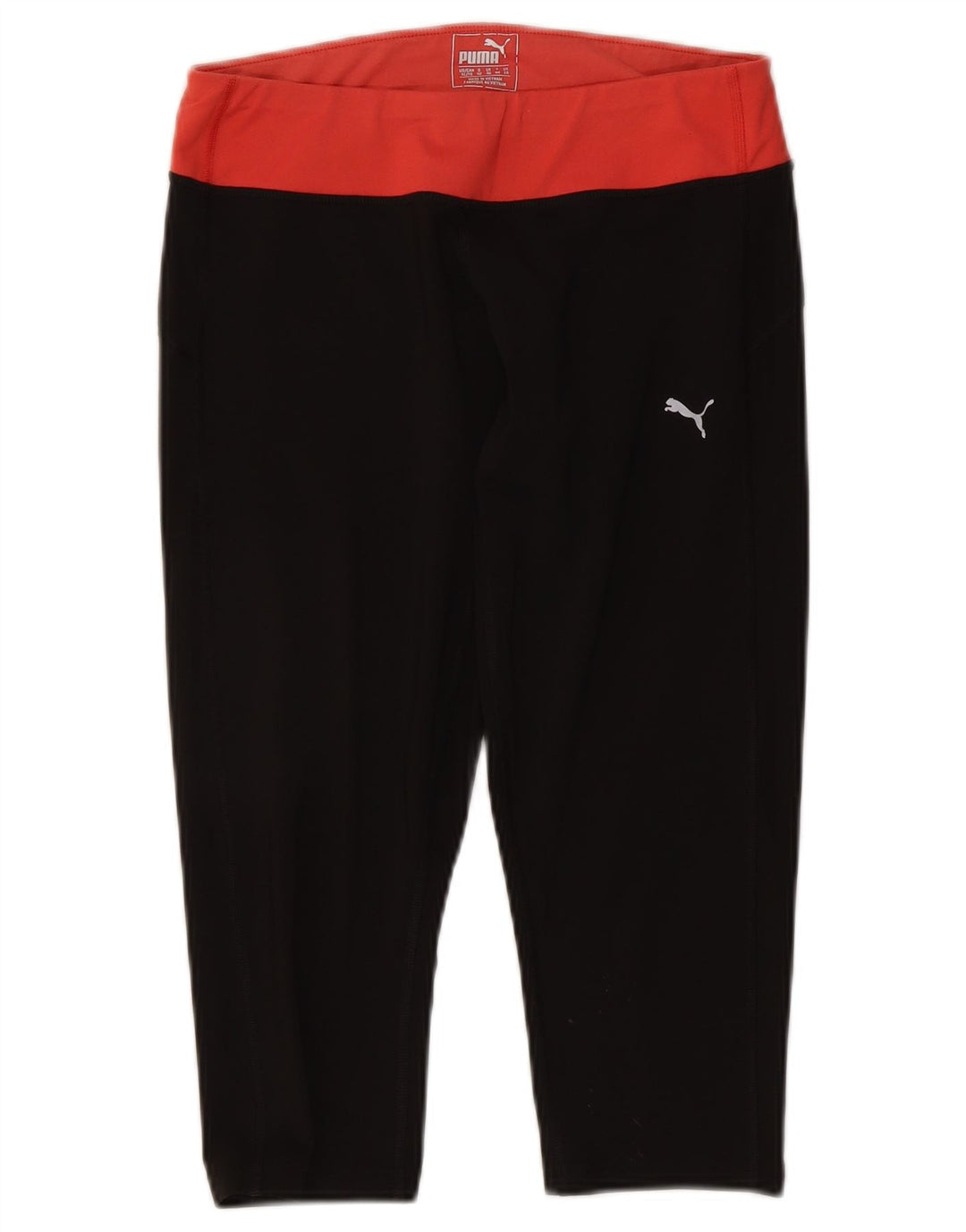 Puma Womens Capri Leggings UK 16 Large Black Colourblock Polyester
