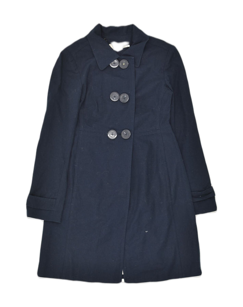 JOULES Womens Double Breasted Coat UK 8 Small Navy Blue Cotton | Vintage Joules | Thrift | Second-Hand Joules | Used Clothing | Messina Hembry 