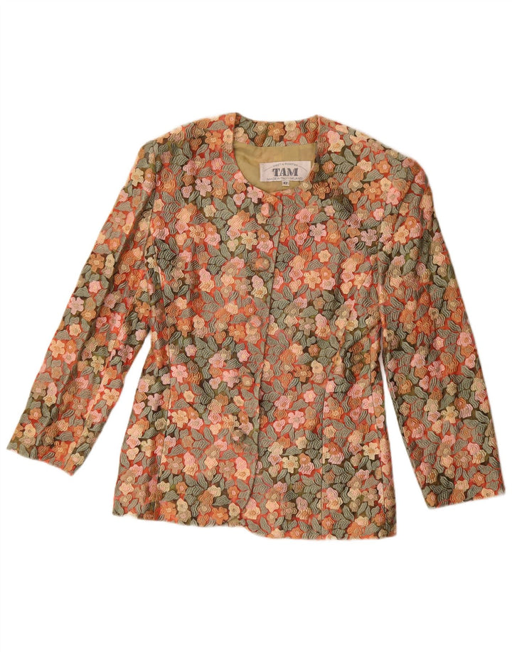 Vintage Womens 5 Button Blazer Jacket IT 42 Medium Multicoloured Floral