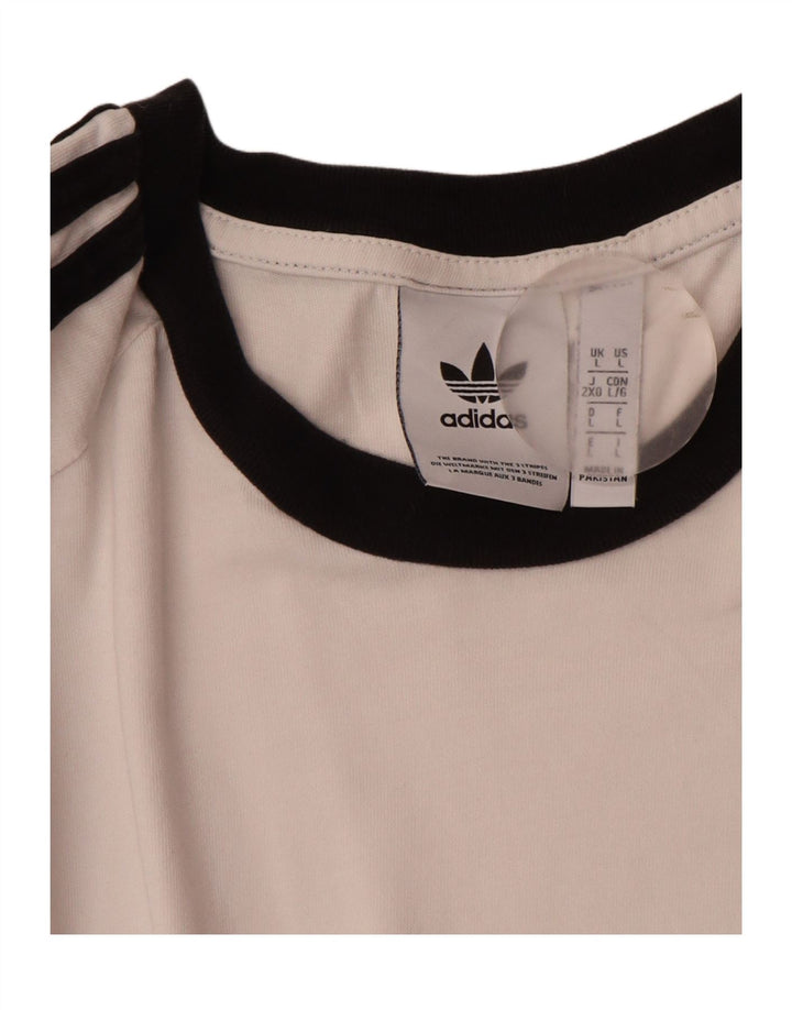 Adidas Mens T-Shirt Top Large White Cotton
