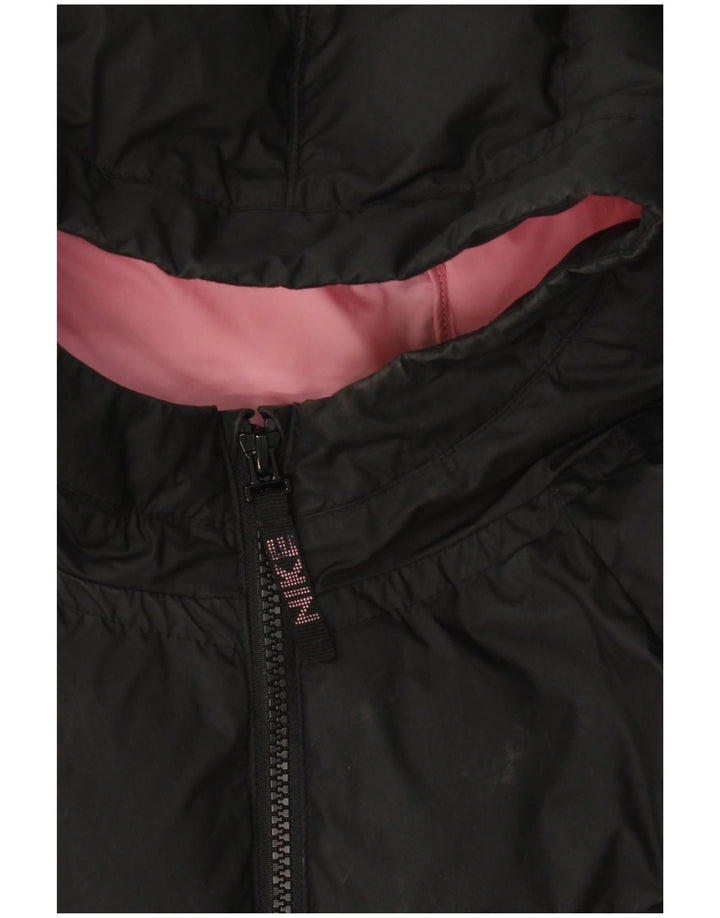 Nike Girls Hooded Padded Jacket 13-14 Years XL Black Polyester
