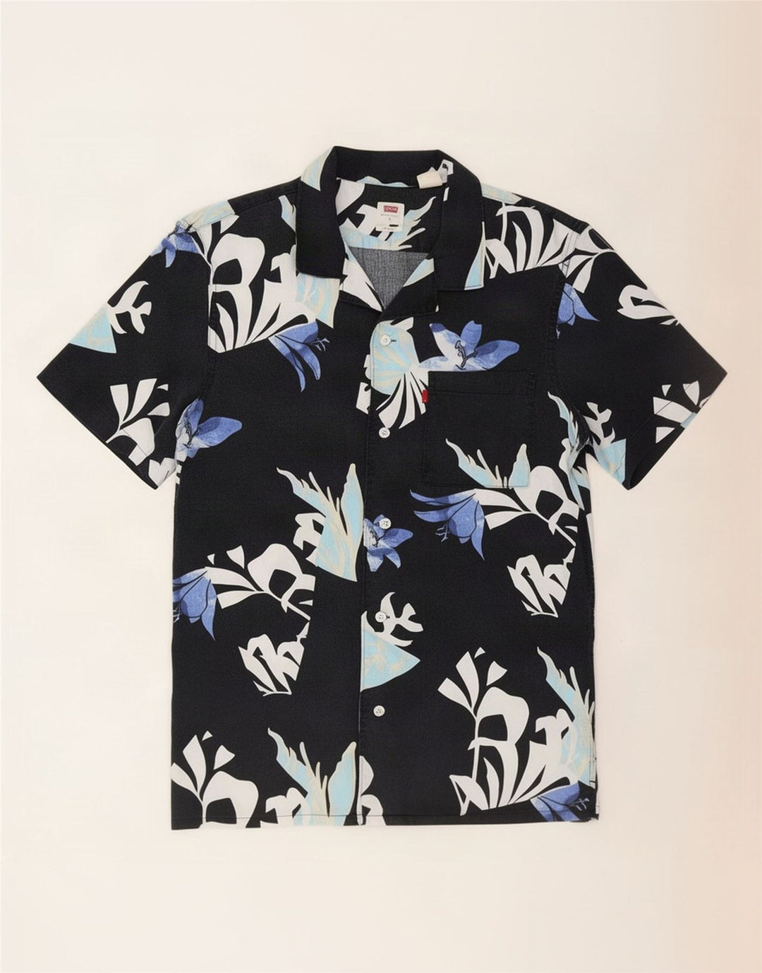 Levi's Mens Relaxed Short Sleeve Shirt Small Black Floral Lycra