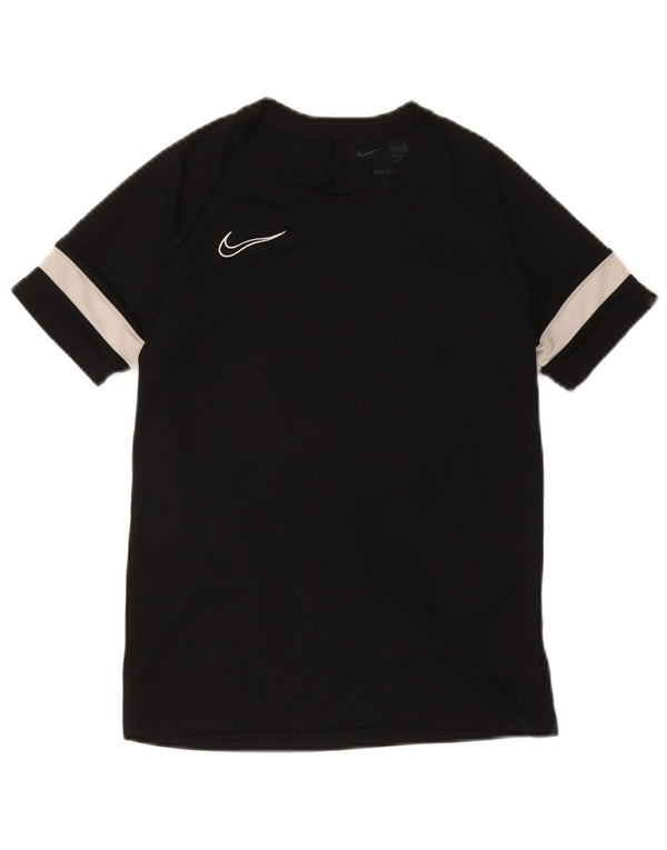 Nike Boys Dri Fit T-Shirt Top 12-13 Years Large Black Colourblock Polyester
