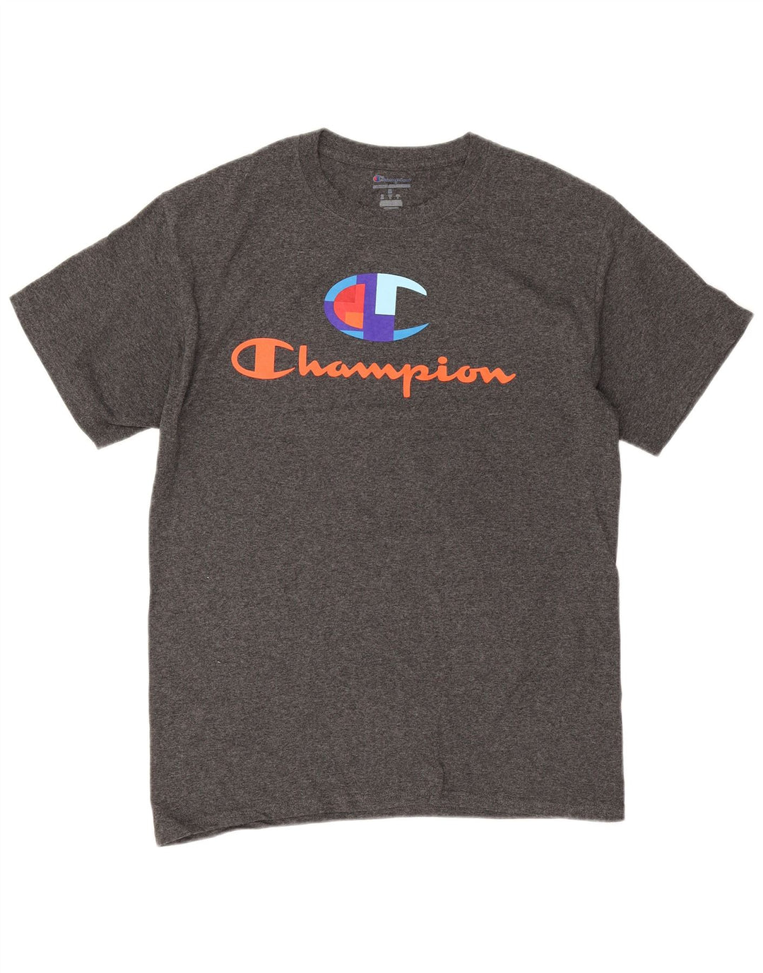 Champion Mens Graphic T-Shirt Top Medium Grey