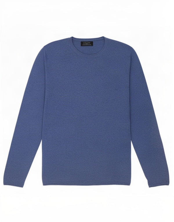 Zara Mens Crew Neck Jumper Sweater Medium Blue