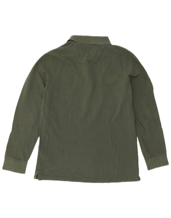 Timberland Mens Long Sleeve Slim Fit Polo Shirt Large Khaki Cotton