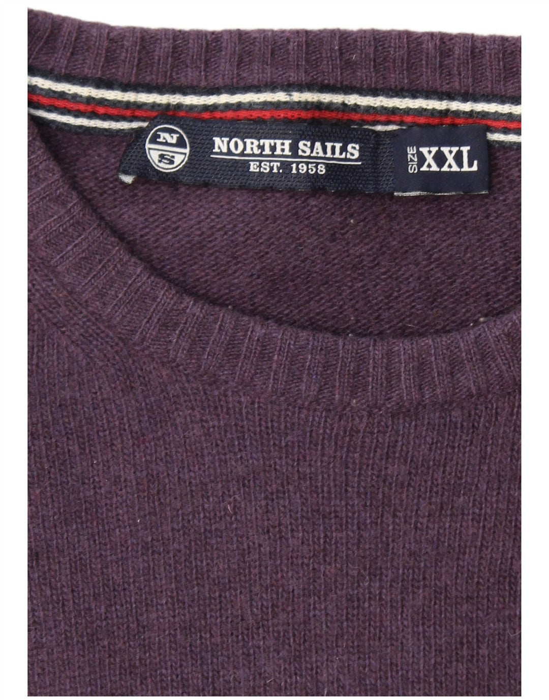 NORTH SAILS Mens Crew Neck Jumper Sweater 2XL Purple Wool