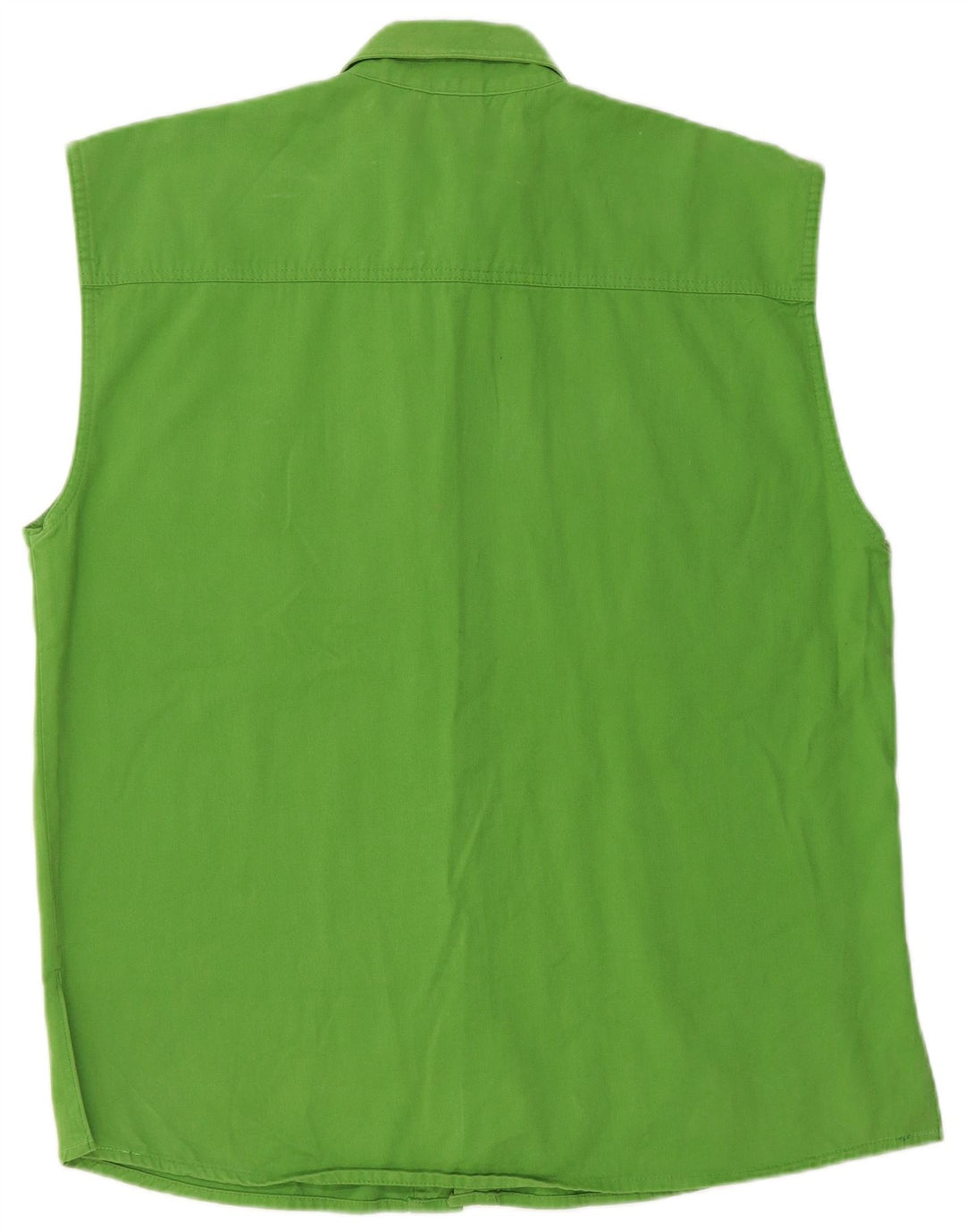 Vintage Womens Sleeveless Oversized Shirt EU 40 Medium Green Cotton