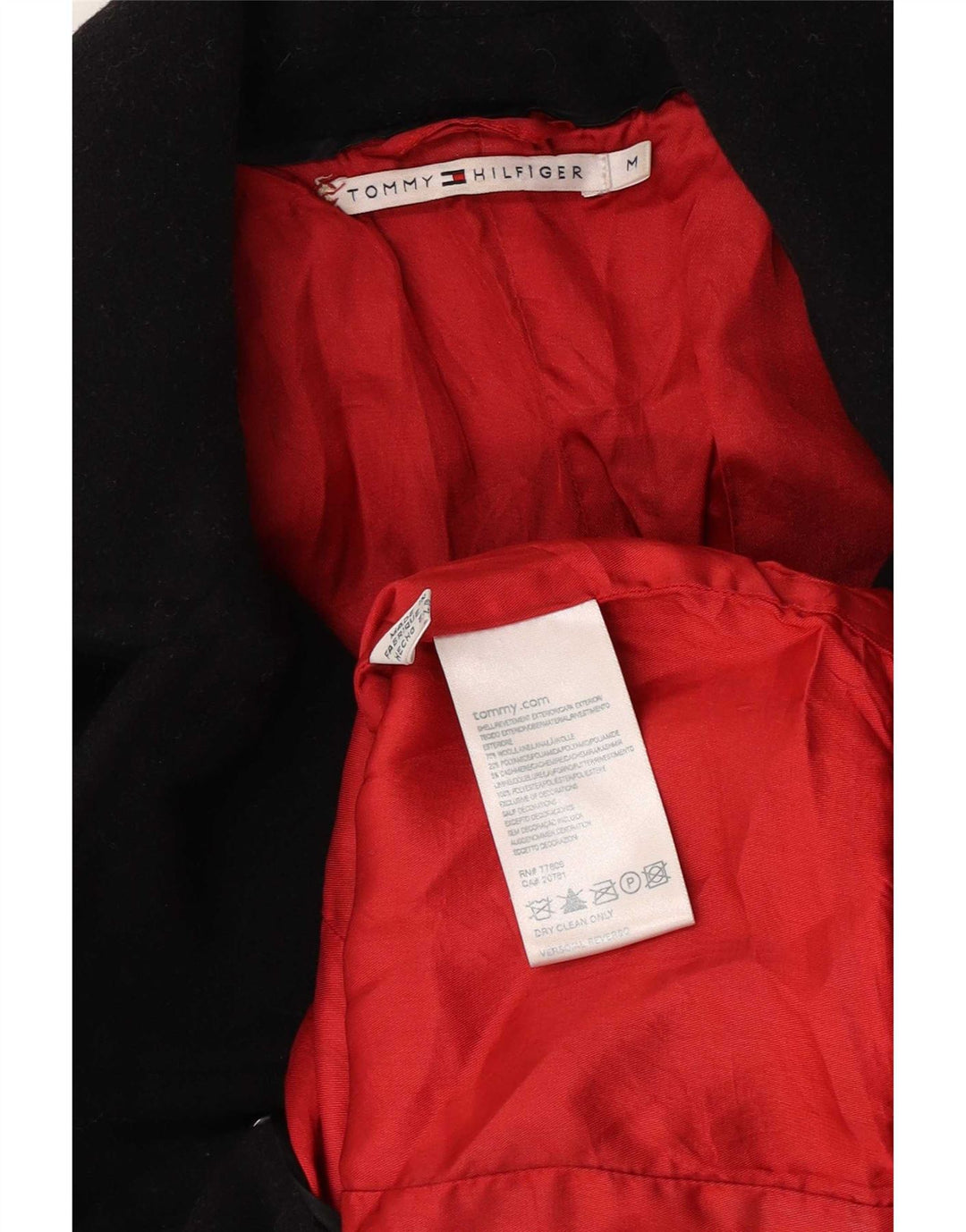 Tommy Hilfiger Womens Pea Coat UK 12 Medium Black Wool