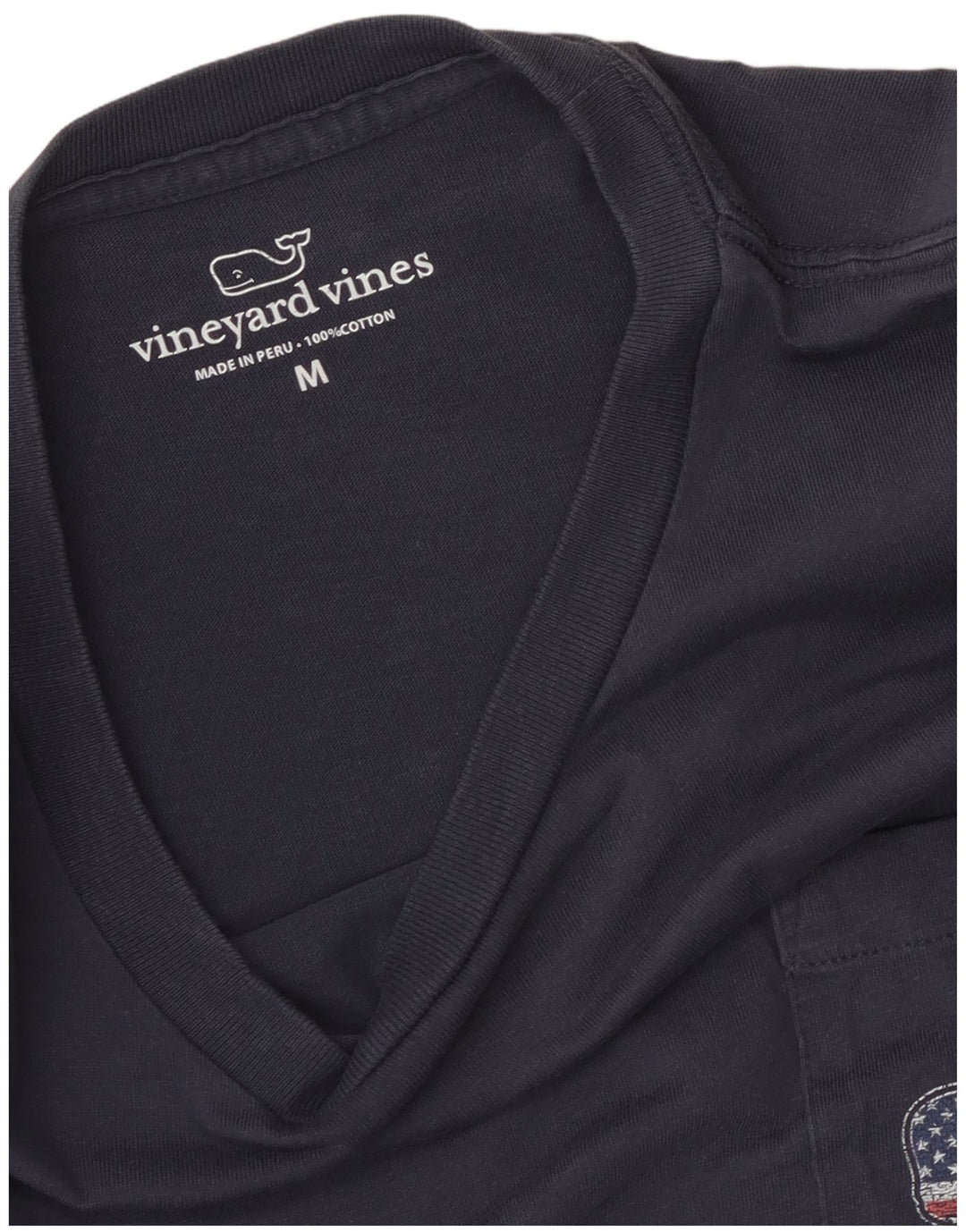 Vineyard Vines Mens USA Graphic T-Shirt Top Medium Navy Blue Cotton