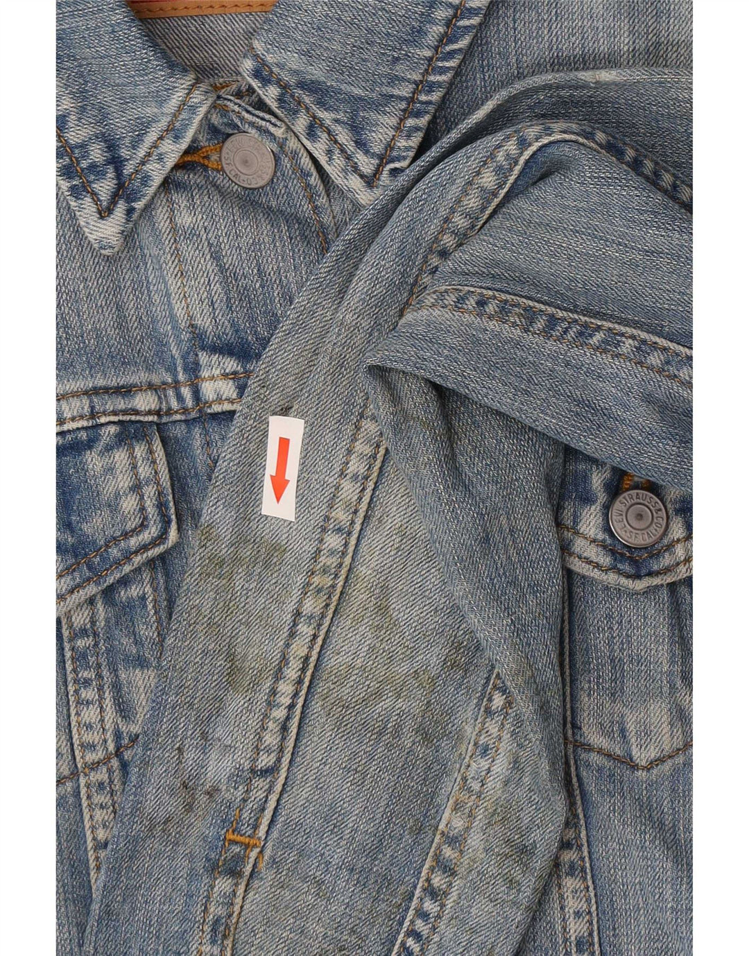 Levi's Womens Graphic Denim Jacket UK 8 Small Blue Cotton
