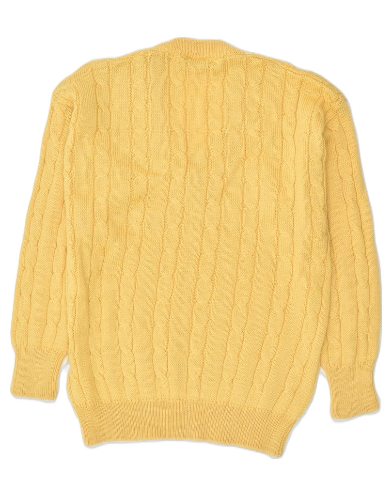 VINTAGE Womens V-Neck Jumper Sweater UK 16 Large Yellow | Vintage Vintage | Thrift | Second-Hand Vintage | Used Clothing | Messina Hembry 