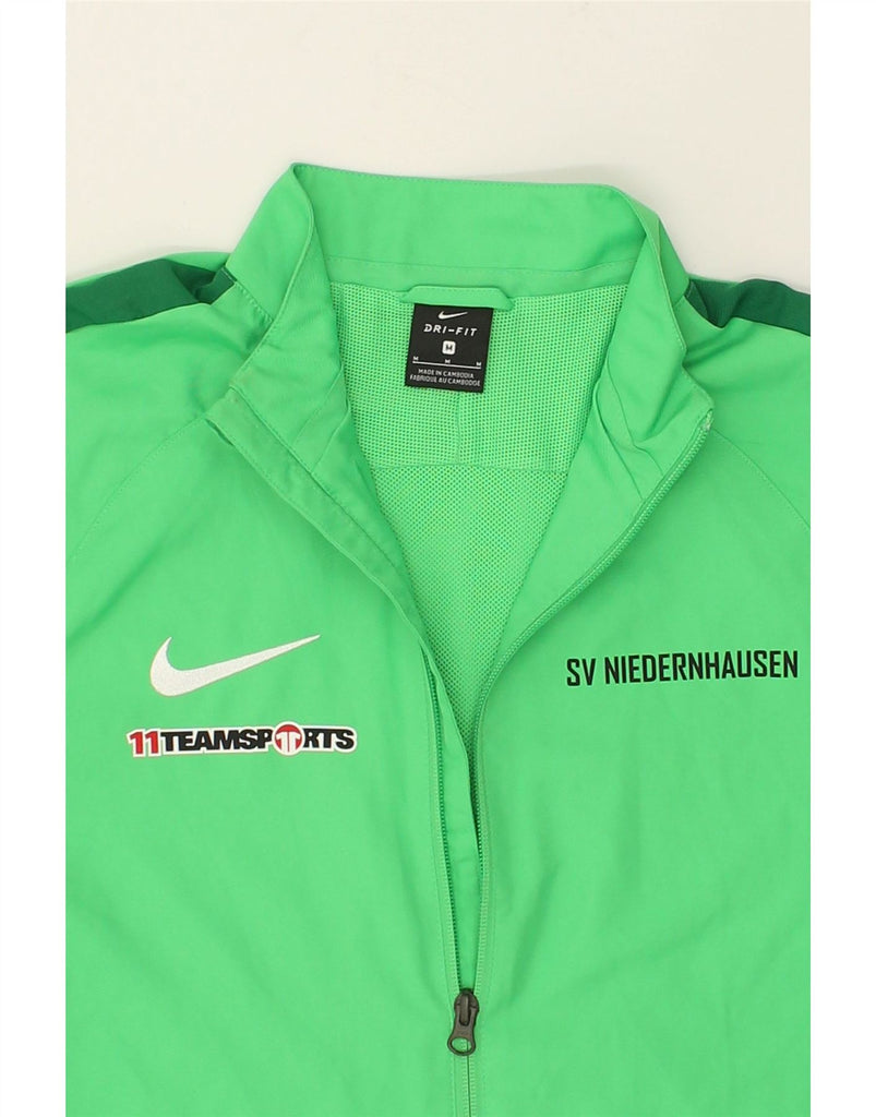 NIKE Mens Dri Fit Graphic Tracksuit Top Jacket Medium Green Polyester | Vintage Nike | Thrift | Second-Hand Nike | Used Clothing | Messina Hembry 