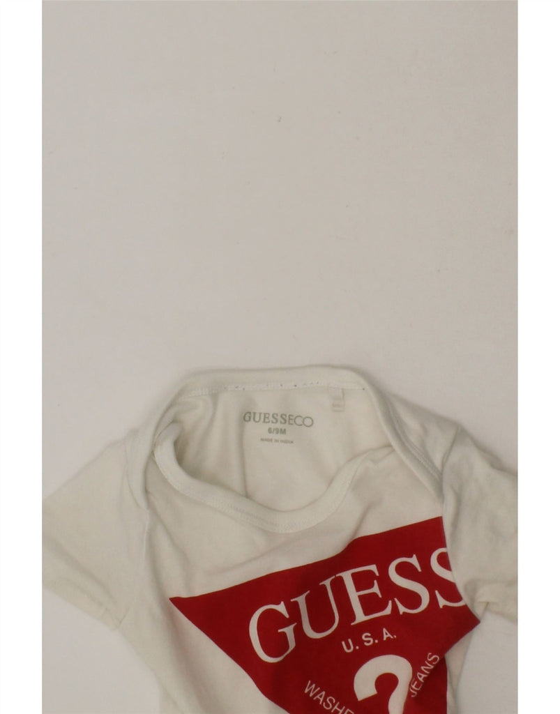 GUESS Baby Girls Graphic Bodysuit 6-9 Months White Cotton Vintage Guess and Second-Hand Guess from Messina Hembry 