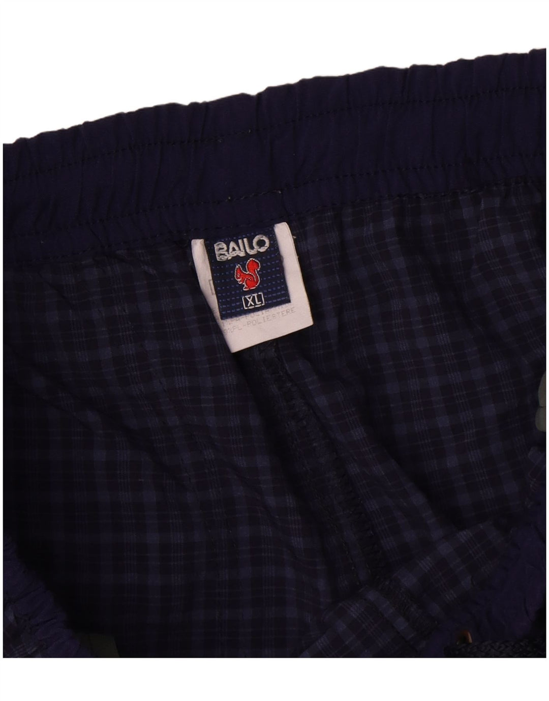 Bailo Mens Straight Cargo Trousers XL Navy Blue Check Polyamide