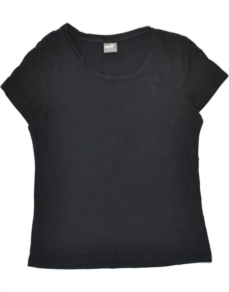 PUMA Womens T-Shirt Top UK 14 Medium  Black Vintage Puma and Second-Hand Puma from Messina Hembry 