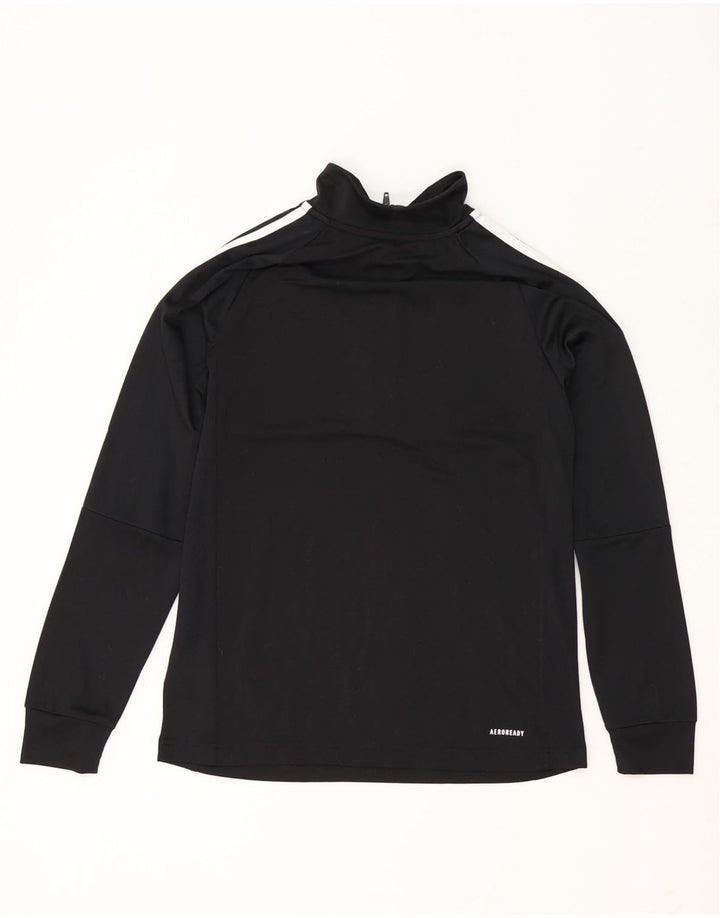 Adidas Boys Aeroready Zip Neck Pullover Tracksuit Top 13-14 Years Black