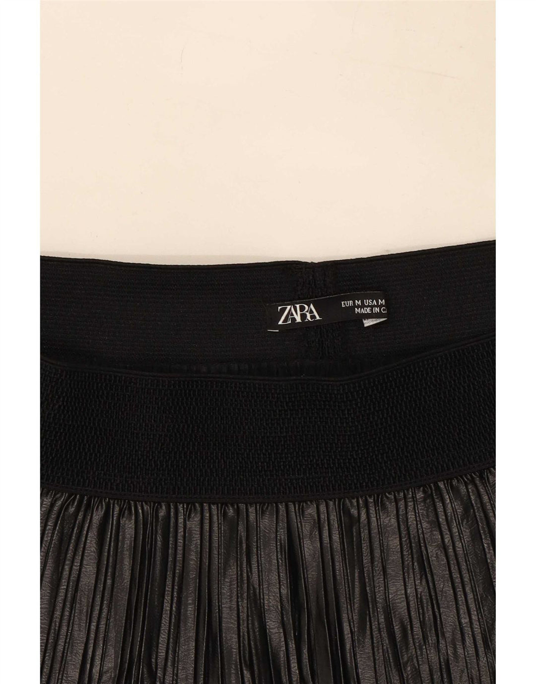 Zara Womens Pleated Skirt Medium W28 Black Polyester