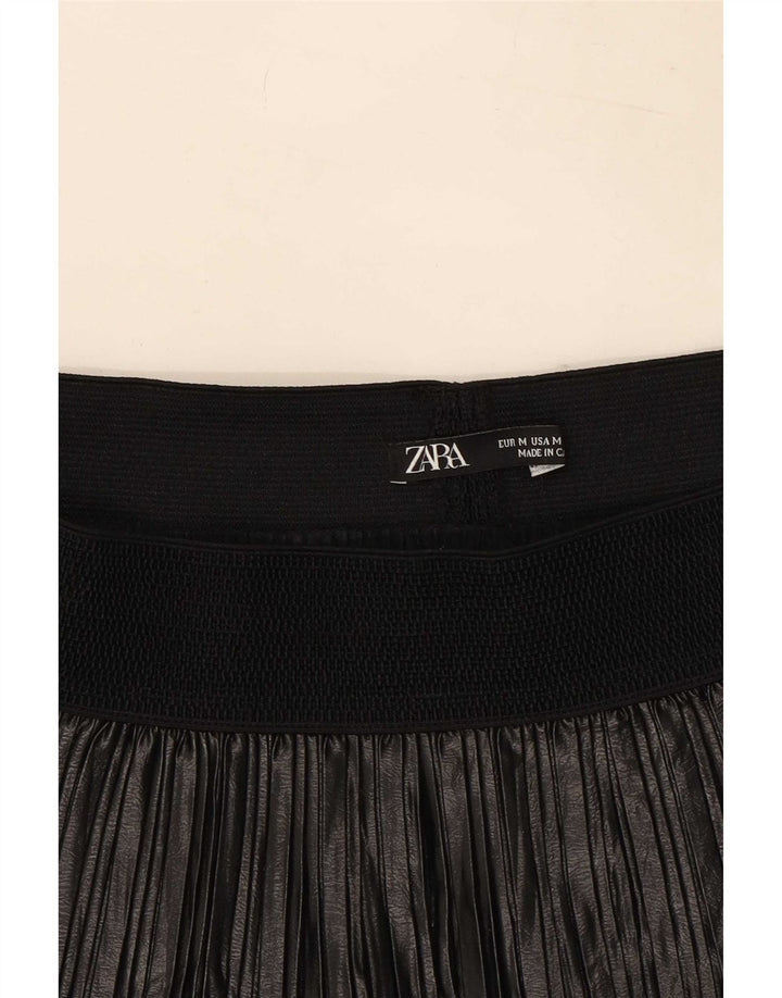 Zara Womens Pleated Skirt Medium W28 Black Polyester