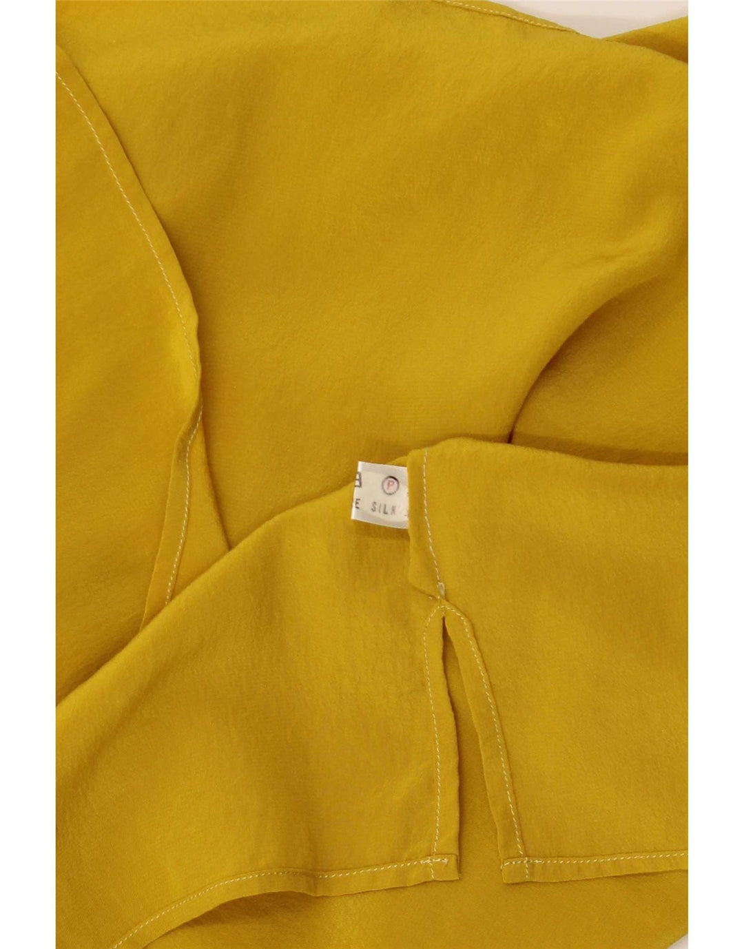 Vintage Womens Sleeveless Blouse Top UK 8 Small Yellow Silk