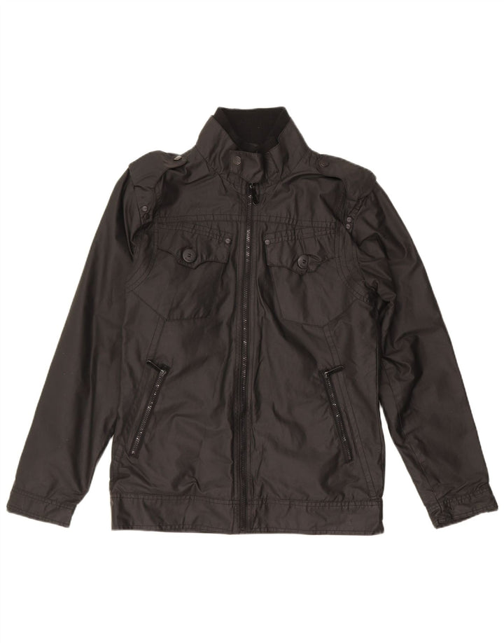 KICKERS Mens Military Jacket UK 36 Small Black Cotton