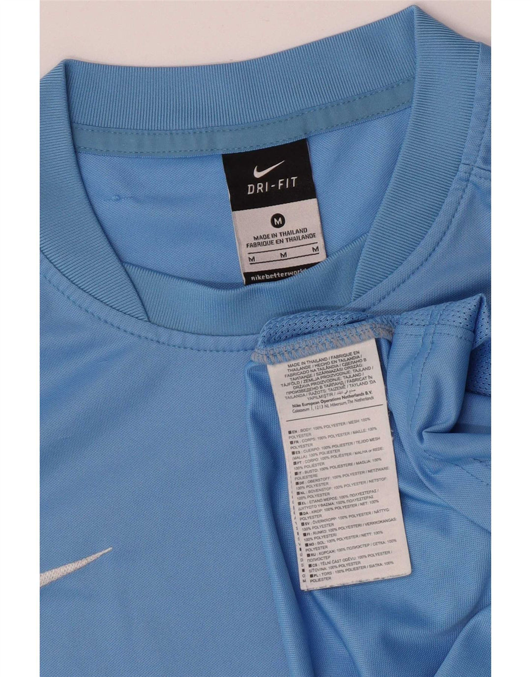 Nike Mens Dri Fit T-Shirt Top Medium Blue Polyester