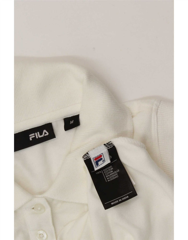 Fila Womens Sleeveless Polo Shirt UK 12 Medium White Cotton