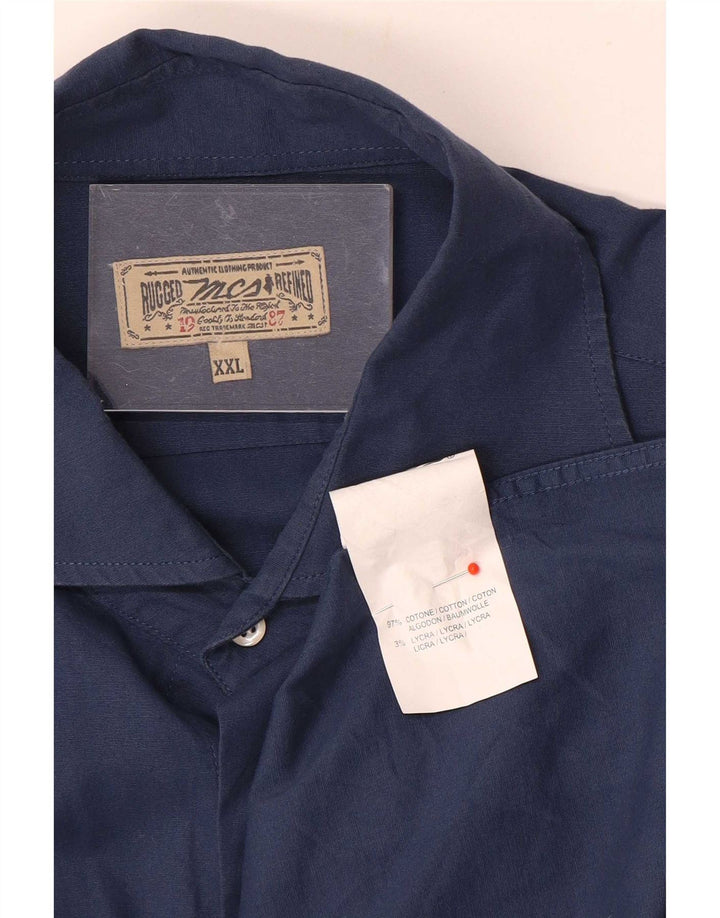 Marlboro Classics Mens Shirt 2XL Navy Blue Cotton