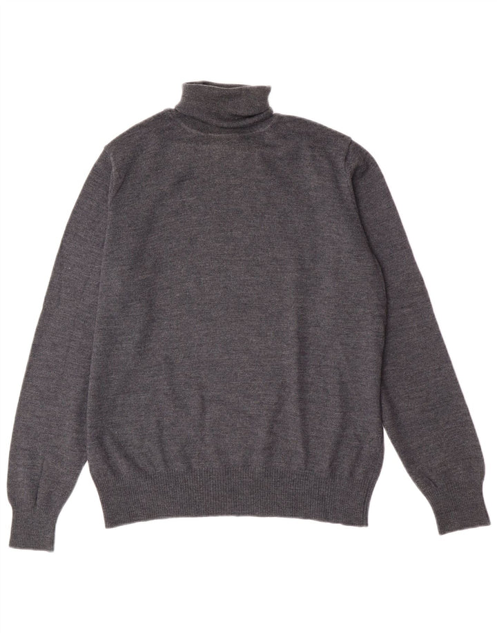 Zara Mens Roll Neck Jumper Sweater Medium Grey