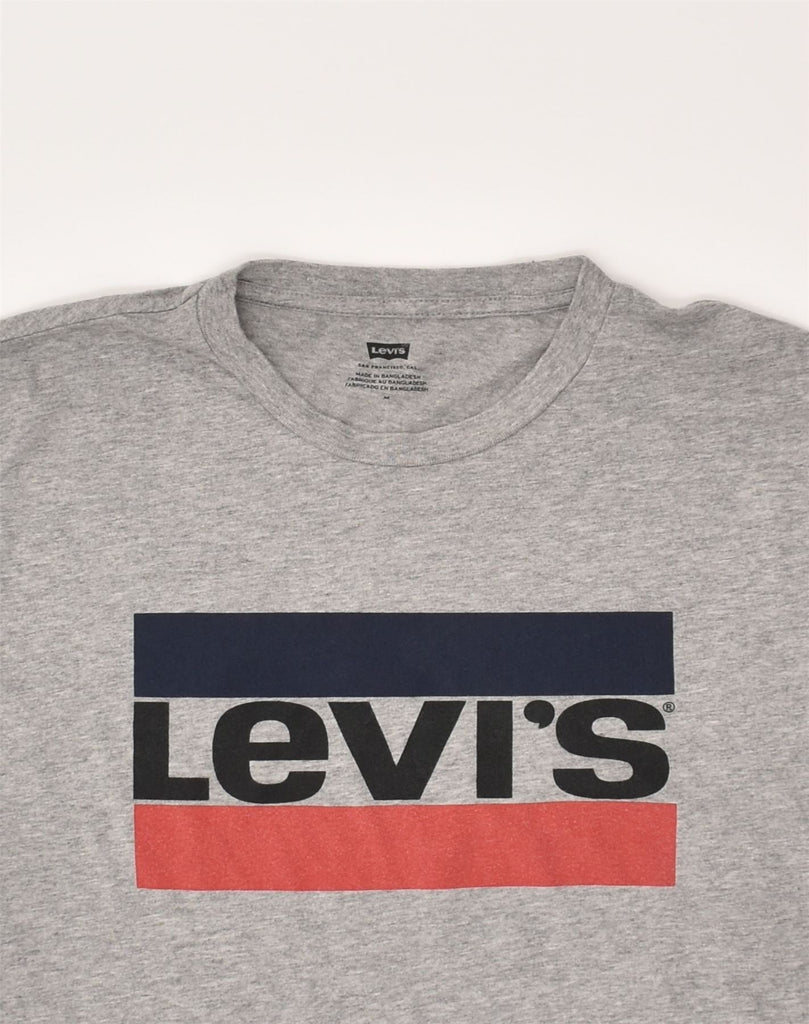 LEVI'S Mens Graphic T-Shirt Top Medium Grey Cotton | Vintage Levi's | Thrift | Second-Hand Levi's | Used Clothing | Messina Hembry 