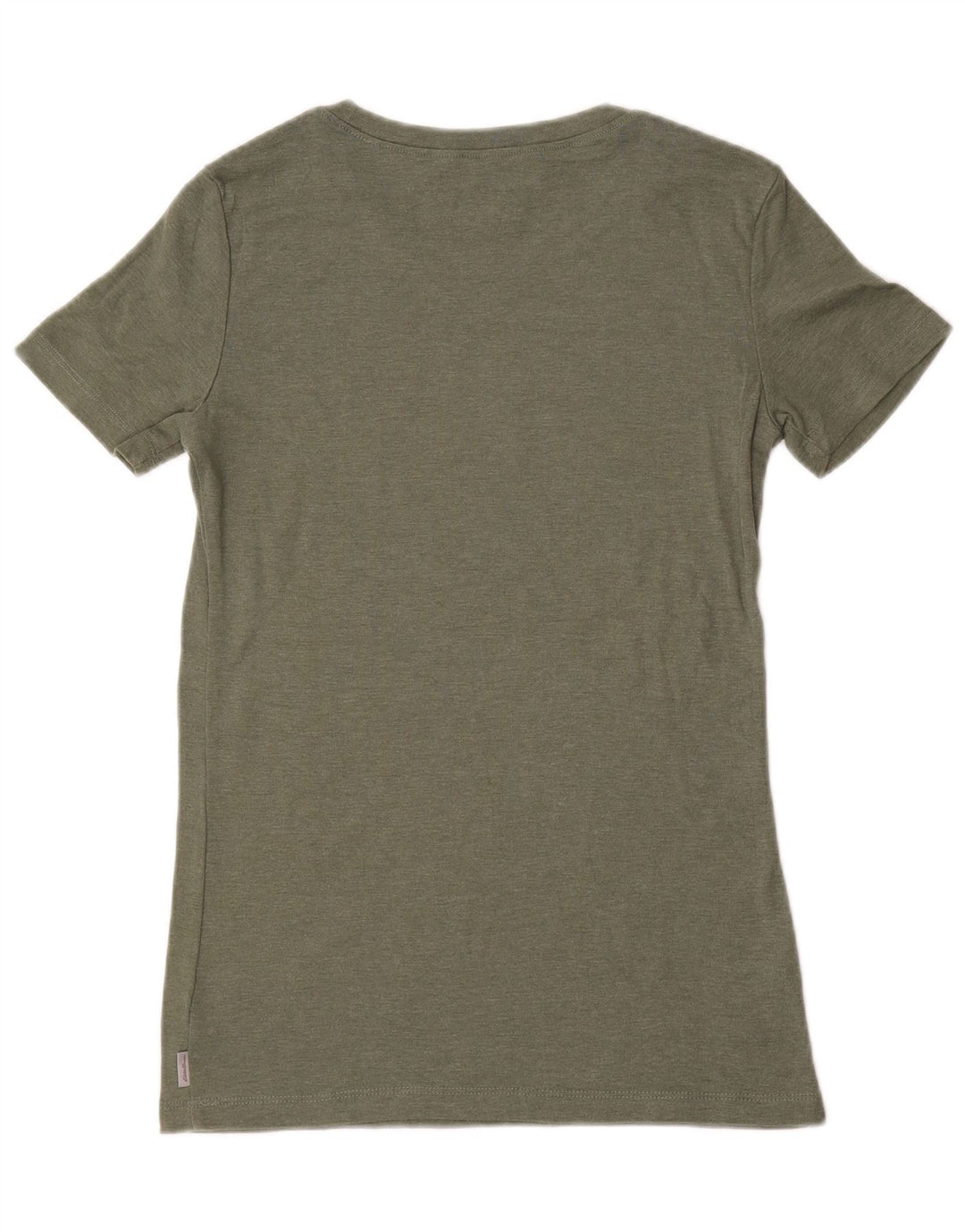 EDDIE BAUER Womens T-Shirt Top UK 10 Small Khaki Cotton