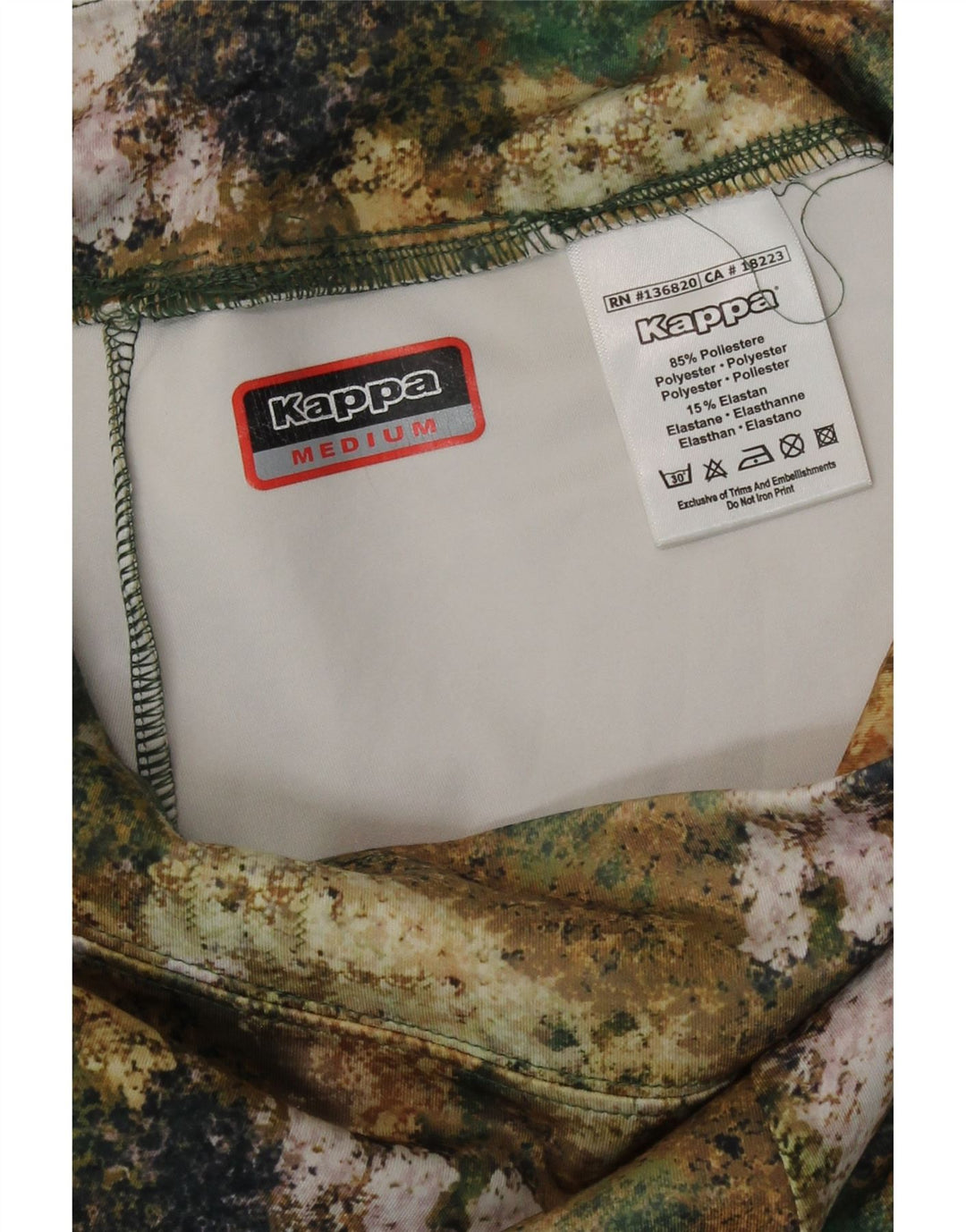 Kappa Womens Leggings UK 14 Medium  Multicoloured Camouflage Polyester