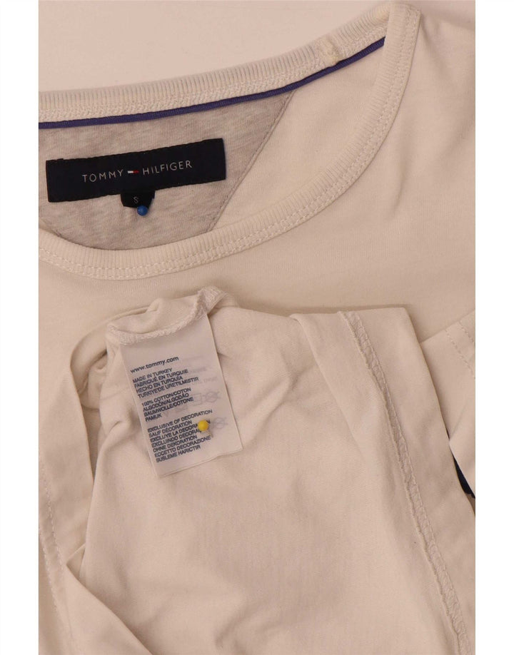 Tommy Hilfiger Mens Graphic T-Shirt Top Small White Cotton