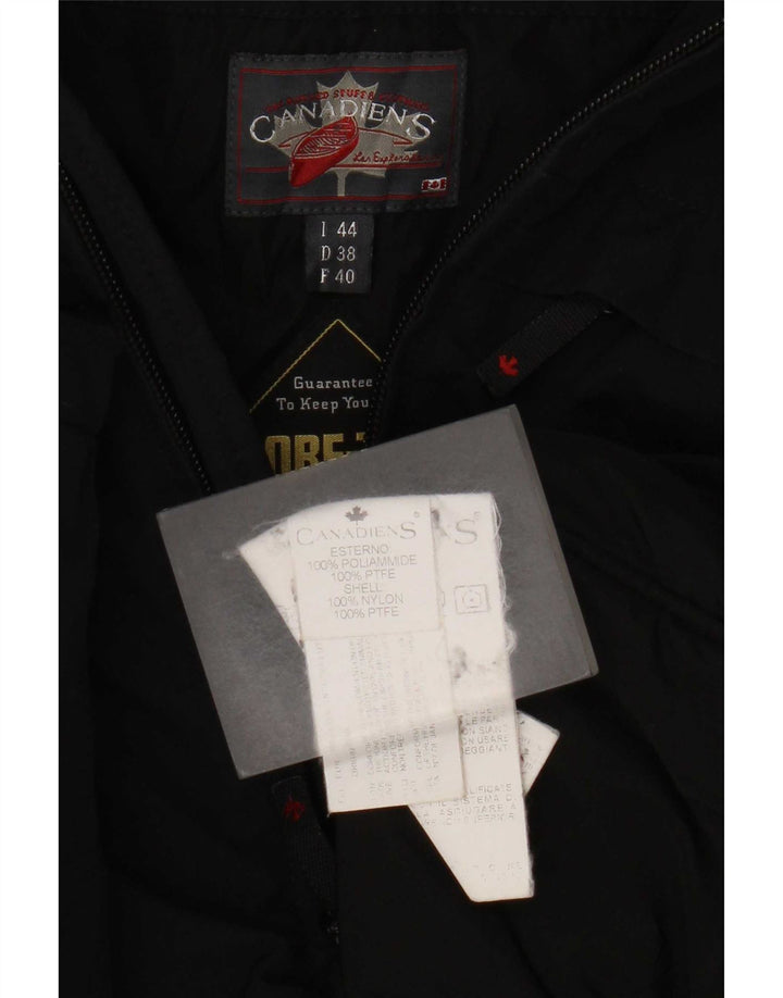 Canadiens Womens Hooded Windbreaker Jacket EU 38 Medium Black Polyamide