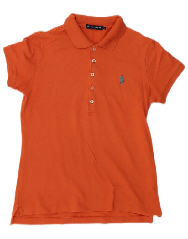Ralph Lauren Womens Polo Shirt UK 12 Medium Orange