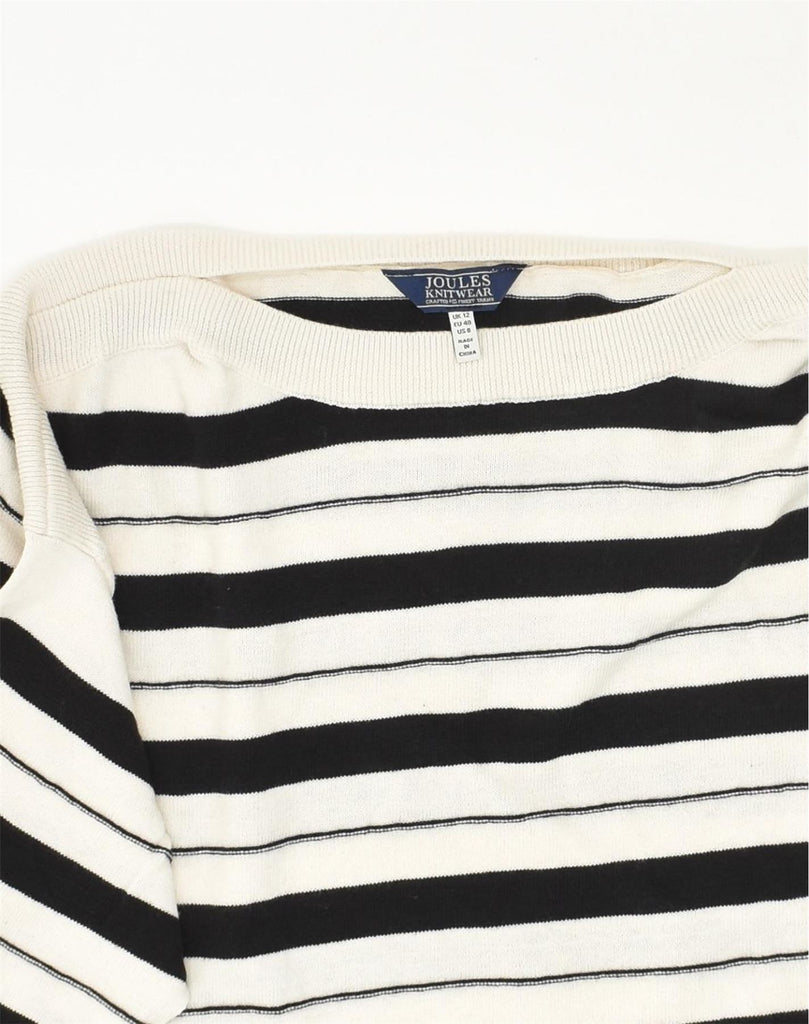 JOULES Womens Oversized Boat Neck Jumper Sweater UK 12 Medium White | Vintage Joules | Thrift | Second-Hand Joules | Used Clothing | Messina Hembry 