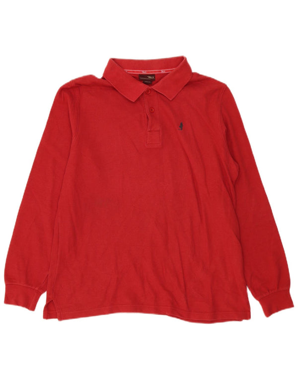 Marlboro Classics Mens Long Sleeve Polo Shirt Medium Red Cotton