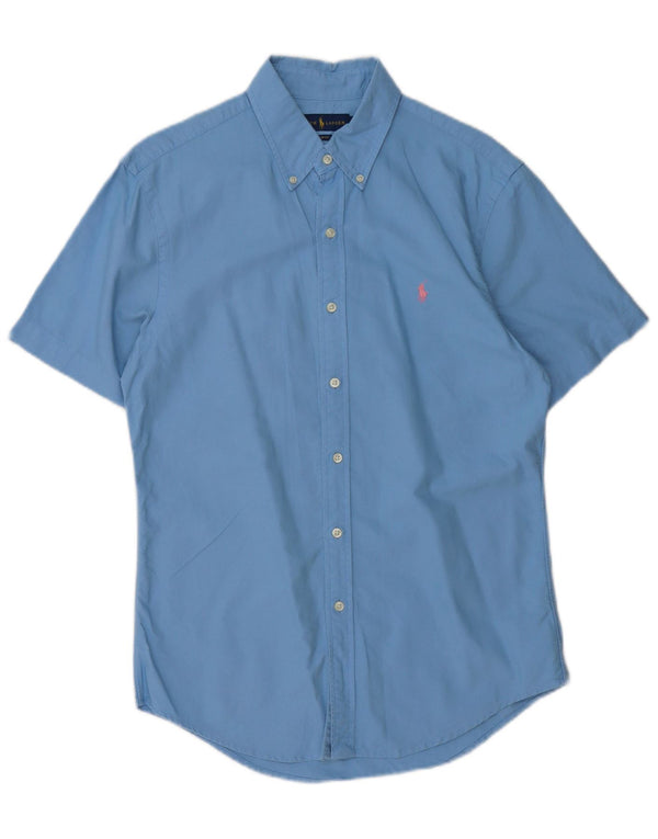 Ralph Lauren Mens Short Sleeve Slim Fit Polo Shirt Medium Blue Cotton