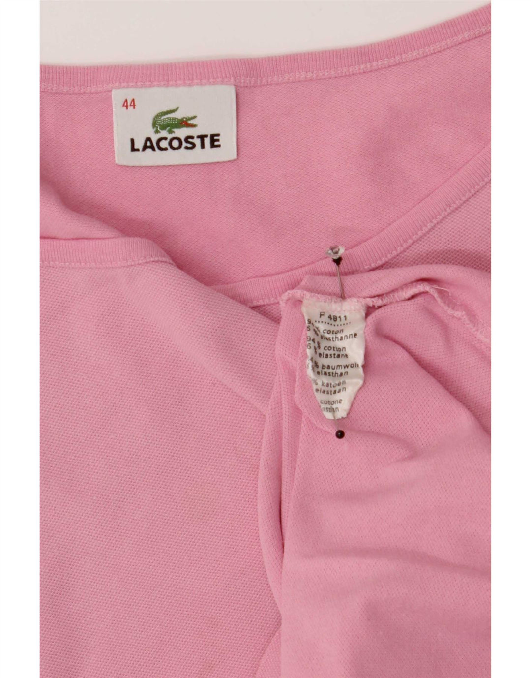 Lacoste Womens Vest Top Size 44 Large Pink Cotton
