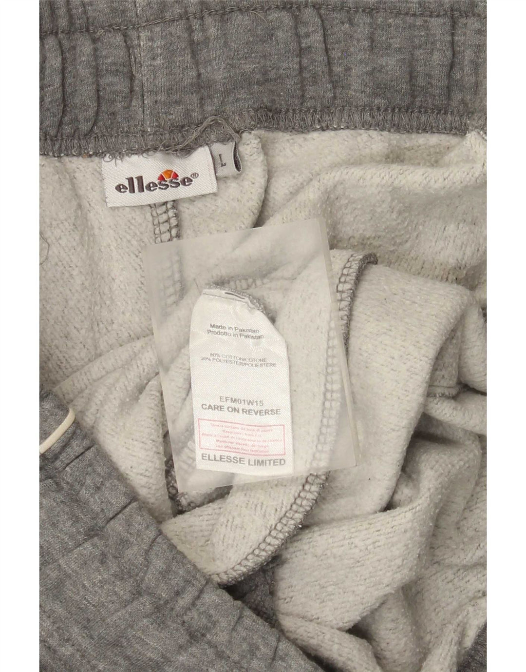 Ellesse Womens Tracksuit Trousers UK 14 Large Grey Cotton