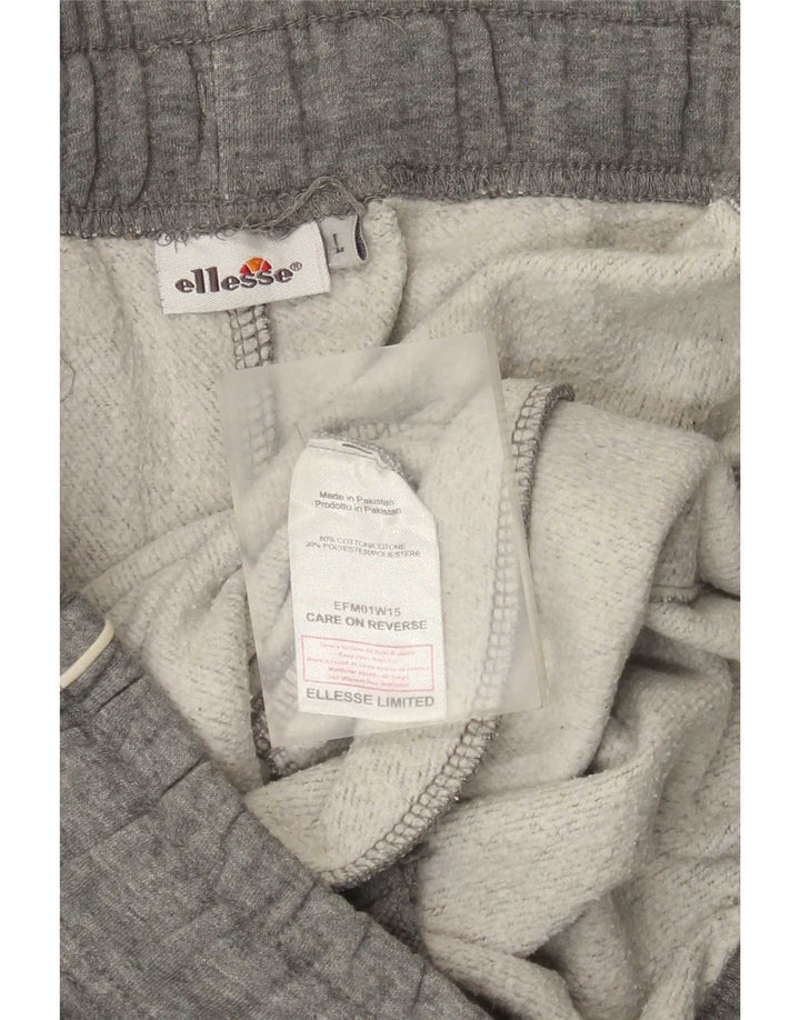 Ellesse Womens Tracksuit Trousers UK 14 Large Grey Cotton